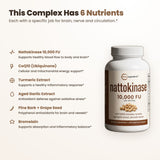 Six nutrients: nattokinase, CoQ10, turmeric, aged garlic, pine bark, grape seed, bromelain
